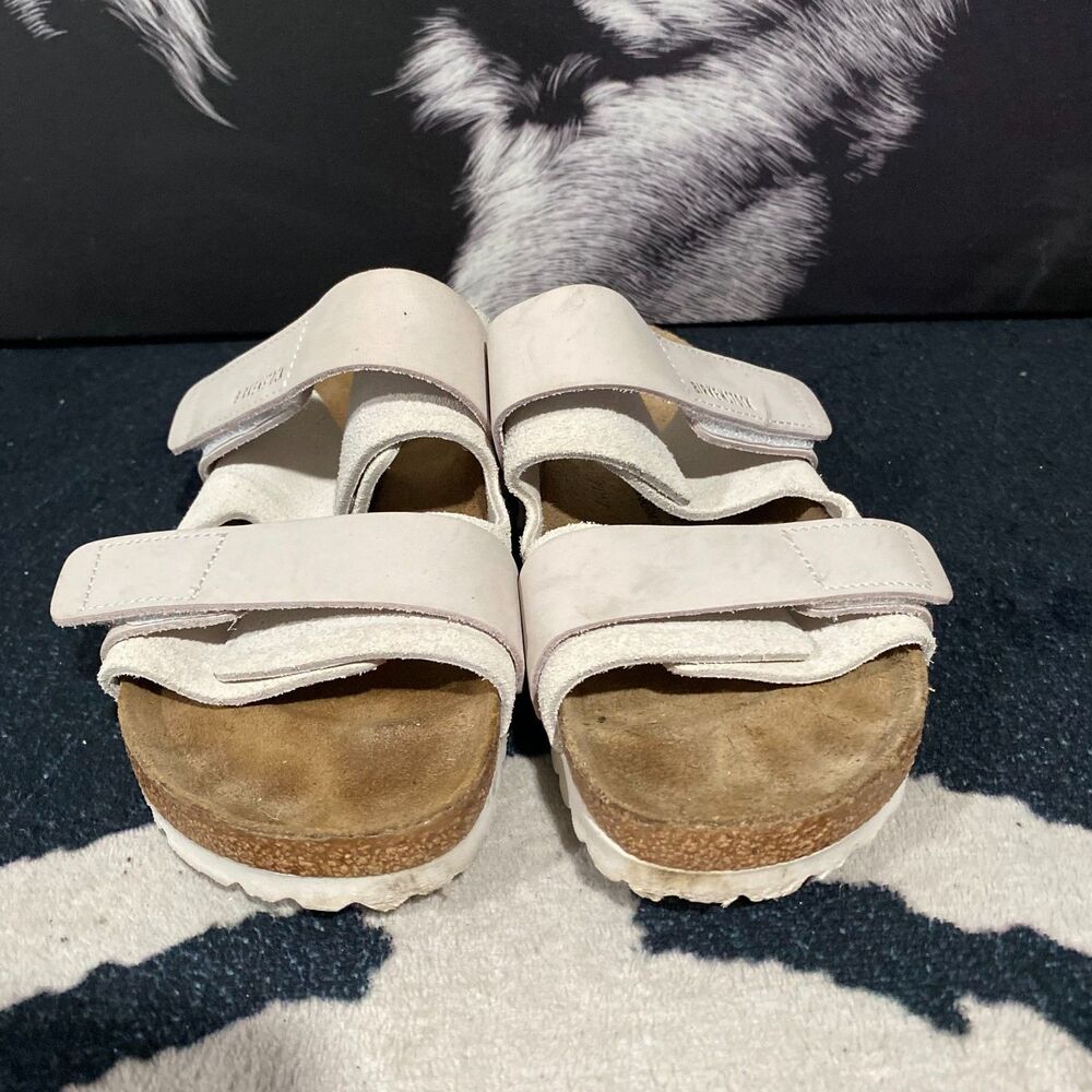 Birkenstock Uji 1024800 Slide Sandal Unisex M4/W6 White Suede Slip-On Casual - Picture 7 of 9